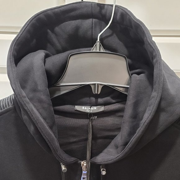 Balmain Neoprene Ribbed Zip-Up Hoodie - Picture 2 of 15